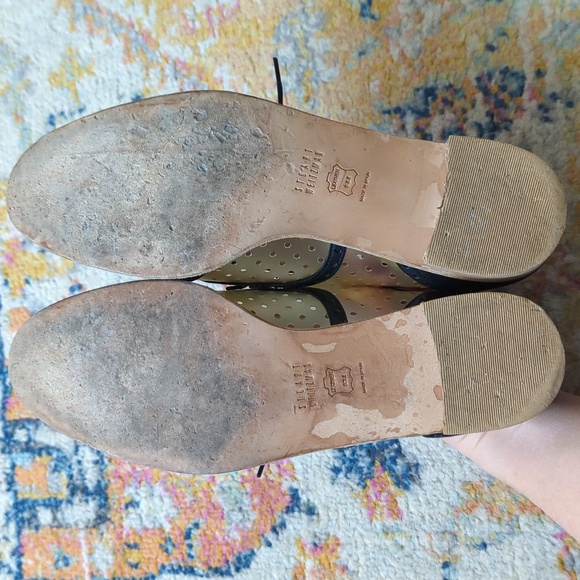 Stuart Weitzman Dandy Polka Dot Perforated Leather Wingtip Oxfords Black 8.5 - Picture 14 of 15